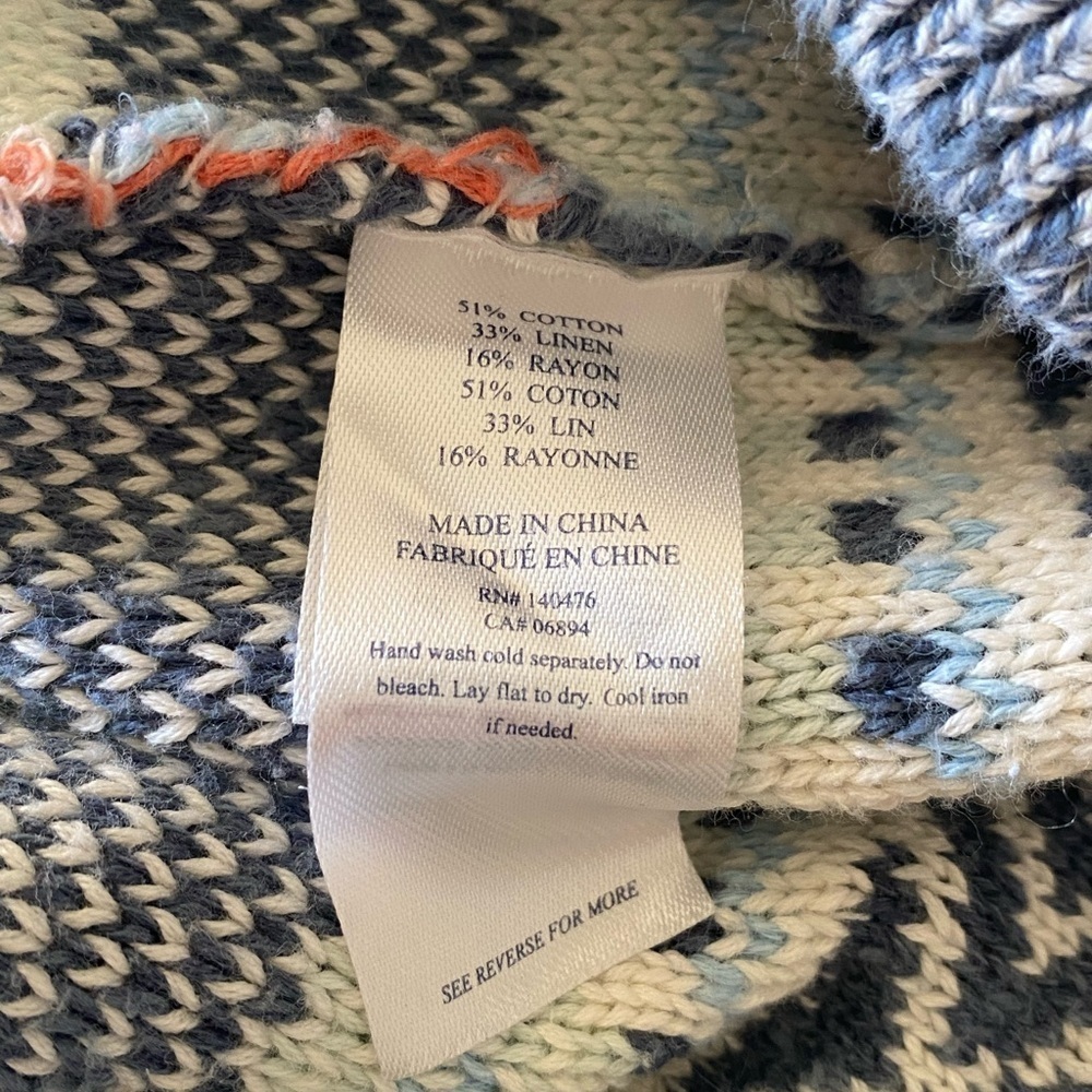 Faherty Mesa Sweater Poncho Hoodie in Sierra Paradise Size XS - Picture 7 of 9